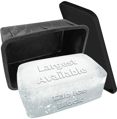 Ice Block Form With Lid Makes 12 Lb. Ice Cube 11 x 7 x 5 Largest Available Ice Block Maker, Ice Bath Chiller, Cold Plunge Tub Or Cooler, Reusable Food Grade