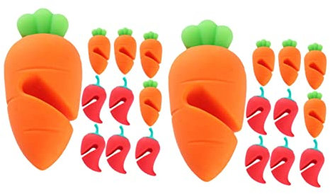 CATIEBYE 20pezzi Sollevatori Per Coperchi Di Pentola Stoppers Anti-sversamento Forma Di Carota e Peperoncino Per Cucina Accessori Per Cottura Pratici e Colorati
