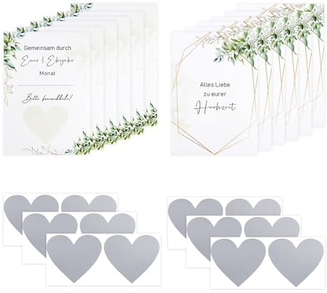 12 Stück Handgefertigte Rubbelkarte, Diy Rubbelkarten Set, Rubbellose Selber Machen Hochzeit, Schwangerschaft Verkünden Rubbelkarte, Rubbelkarten Hochzeit Beschriftet für Geburtstag Hochzeits Party