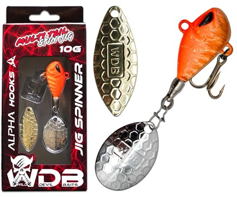 Wild Devil Baits Multi Tail Spin Jig Bleikopfspinner Jig Spinner Kunstköder Angelköder