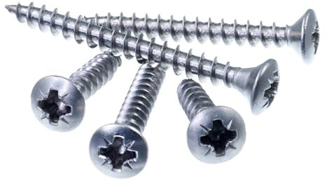 SECCARO Lot de 100 vis à bois à tête fraisée bombée 4,5 x 70 mm, en acier inoxydable A2, filetage complet, cruciforme/PZ