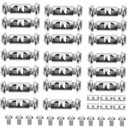 DECOMELODY 20piezas Abrazadera De Cable Inoxidable Doble Agujero Juego Para Fijación De Cuerda Resistente Corrosión y Reutilizable Para Industriales