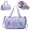 MeYuxg Sporttasche Mädchen, Einhorn Yogatasche, Sporttasche Kinder mit Schuhfach & Nassfach Schwimmtasche, Wasserdicht Turnbeutel, Trainingstasche, Gym Bag Sportrucksack（Lila）
