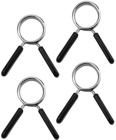 SCJJZ Pack of 4 Dumbbell Clasps, Spring Clasps, 25 mm Barbell Clamps Collar Clips Locking Quick Release for Workout Weightlifting