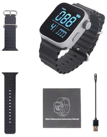 SHUZHENG Montre métronome 2025 avec instruments intelligents 40-240 BPM - Montre de comptage du rythme pulsé pour toutes les guitares et piano, métronome d'exercice de course, métronome de piano