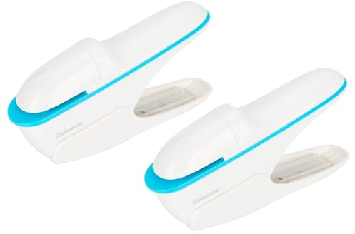 Stapleless Stapler, No Staple Staplers Paper Clinch Staple Free Stapler | Manual Portable Staple-Less Staplers Paper Binding Binder Paperclip Binding Hand Tool, Up to 8 Sheets Binding (White-2pcs)