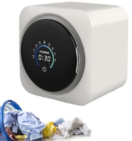 WhAeoy Mini Lavadora Y Secadora PortáTil 2 En 1, Compacta con Pantalla TáCtil Led, Capacidad Lavado 3,5L Y Tambor Acero Inoxidable, Silenciosa, para Viajes, Apartamentos, Dormitorios Y Calcetines