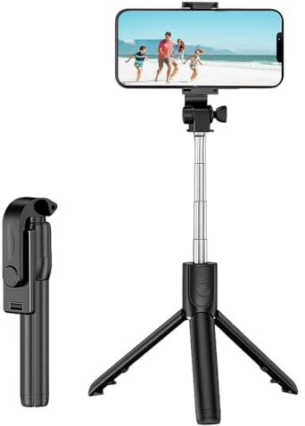 1 Black Phone Tripod Stand, Adjustable for Phone, with 70cm Extended Length, Portable Tripod for iPhone & Smartphone, Ideal for Travel, Vlogging, and Outdoor Activities