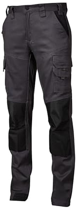 U-POWER | Pantalones de trabajo Majo, de algodón elástico con bolsillos multifuncionales y protección lumbar, 98% algodón 2% elastano