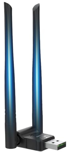 Clé USB WiFi 1Gbps – Dual-Band 2.4G/5G avec 2 Antennes WiFi PC USB 3.0, Portée 1000 m, Récepteur Plug & Play pour Ordinateur, Compatible Windows 11/10/8/7/Vista/XP