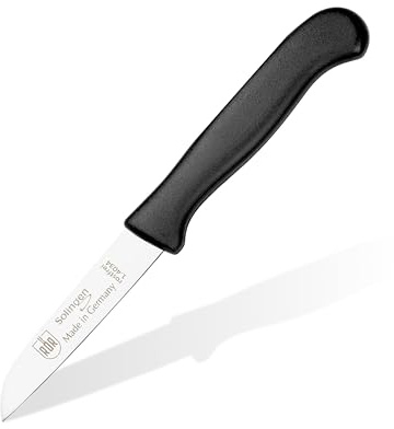 RÖR® Küchenmesser Gerade Klinge Schwarz - Extra Scharf, Rostfreier Kunststoffgriff, Perfekt für Obst und Gemüse - für Köche - Kleines Küchenmesser Universalmesser Messer Solingen - Made in Germany
