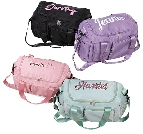 Personalisierte Duffle Bag/Weekender Bag für Damen – Reisetasche mit Name oder Monogramm, große Wochenendtasche/Overnight Bag als Handgepäck, Wasserabweisende Sporttasche, mit Schultergurt