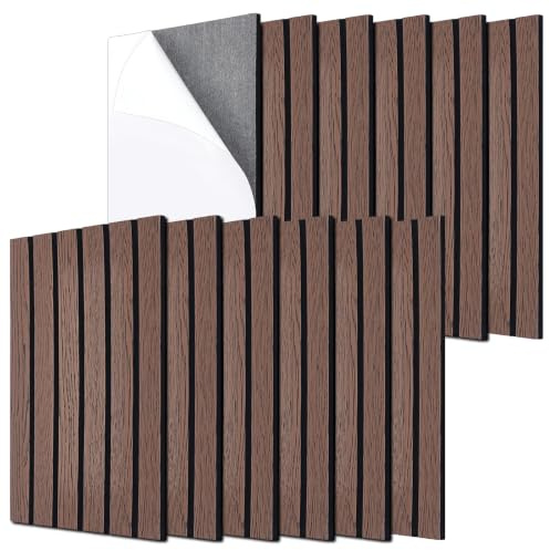 INTERWARM 12 paneles acústicos autoadhesivos 3D para pared de aislamiento acústico, 40 x 30 x 0,9 cm de grosor, paneles decorativos para despegar y pegar para estudios musicales en el estudio en casa