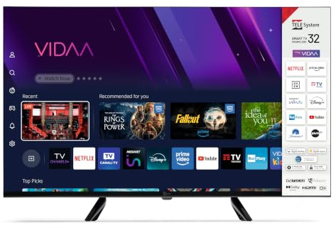 TELE System Smart TV 32 HD | VIDAA | DVB-T2/S2 | tivùsat | Frameless
