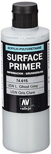 Vallejo Ghost Grey Acrylic Primer, Fast-Drying 200ml for Airbrush, Ideal for Model Building and Miniatures