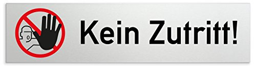 Kinekt3d Leitsysteme Plaque de Porte en Aluminium autocollante sans Entrée 160 x 40 x 1,5 mm