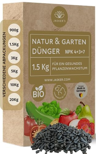 Bio Dünger 1.5 Kg - 100% Naturdünger & Universaldünger - Ideal als Veganer Dünger für Obst & Gemüse - Pflanzendünger mit viel Kalium & Magnesium - Organischer Volldünger - Bio Dünger Gemüse