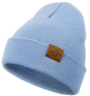 Mütze Kinder Jungen, Warme Weiche Wintermützen für Mädchen Kleinkind Baby, Doppellagige Strickmütze Weihnachtsgeschenke für Kinder (Hellblau)