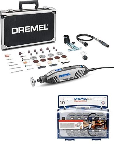 Dremel 4250 Outil Rotatif Multifonction Version & Kit d'Accessoires Dremel SC690 EZ SpeedClic - Coffret de Meules à Tronçonner pour Outil Mulltifonction Rotatif, 10 Disques á Tronçonner