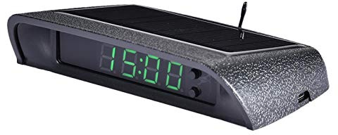 Horloge numérique solaire pour voiture | Calendrier solaire voiture, thermomètre adhésif avec date pour automobile, camion, tableau bord, électronique décorative aodom