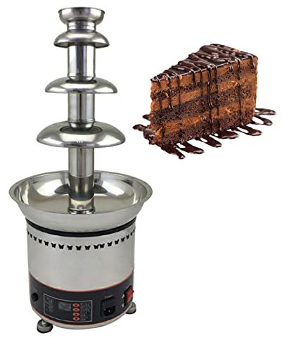 Household Chocolate Fondue Fountain, for Birthday Party, Buffet, Family Gathering BBQ Sauce Melting Pot/Chocolate Waterfall Machine (4 Tier)
