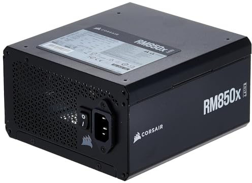 Corsair RM850x SHIFT Fully Modular ATX Power Supply - 80 PLUS Gold - ATX 3.1 - PCIe 5.1 - Zero RPM - Modular Side Interface - Black