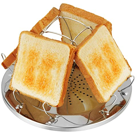 Tostapane da Campeggio per Fornelli A Gas, Tostapane A Gas 4 Fette Pieghevole, Mini Tostapane Accessori da Campeggio per Fornelli A Gas, Outdoor, Picnic, Viaggi, Case Mobili