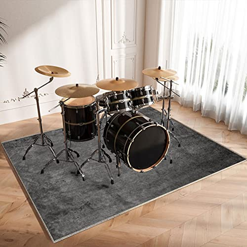 CDVR Schlagzeugteppich Drum Teppich Schlagzeug Teppich Schallschutz Teppich Schallschutzmatte rutschfeste Trommel Teppiche Schallschutzdecke, Drum Rug Matte Drumteppich 200 x 160 cm - Verdickter