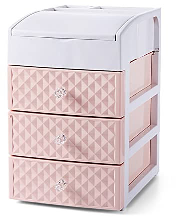 Schmuckkiste Desktop-Aufbewahrungsbox Kunststoff-Schubladen-Aufbewahrungsbox mit transparentem Griff Kommode Kosmetik-Schubladen Organizer-Container mit Fächern Schmuckkasten-Organisatoren. ( Color :