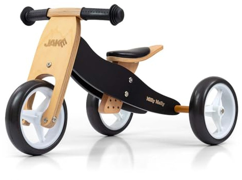 Holzdreirad für Kinder 2in1 Jake Black Milly Mally