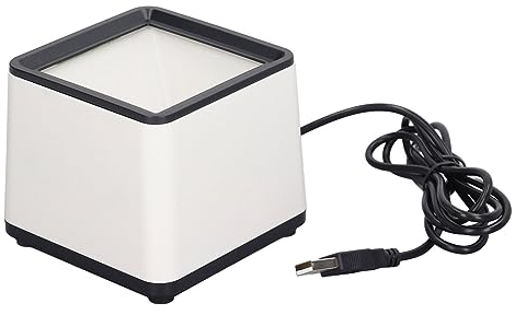 Freihändiger 2D QR Desktop Barcode-Scanner, Omnidirektionaler Automatischer Barcode Leser mit Sprachansage, USB Barcode Leser mit Kabelgebundener Erkennung für den Einzelhandel