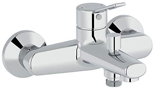 Jacob Delafon Mitigeur Bain-Douche Mural Mécanique EO, Chrome | Cartouche céramique. Installation rapide. Débit 12L/min douche 17L/min bain