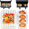 GINOYA Stainless Steel Air Fryer Racks for Dual Drawer Air Fryers, 5.2L/3.1L, 4L/6L, 304 Food Grade, Dishwasher Safe, Perfect for Tefal Easy Fry, Tower, Lakeland, Salter, NETTA, EUARY