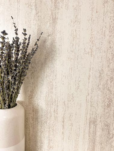 Newroom Tapete Beige Vlies Metallic Glitzer - Modern Glamour Struktur Unitapete für Wohnzimmer Schlafzimmer