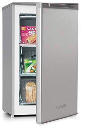 Klarstein Mini Congelateur Armoire, Petit Congélateur pour Maison, Mini congélateur 69L, Congelateur Petite Taille avec Etagère, Econome en Energie, Espace Glaçons, Froid Ventilé, No Frost, Grattoir
