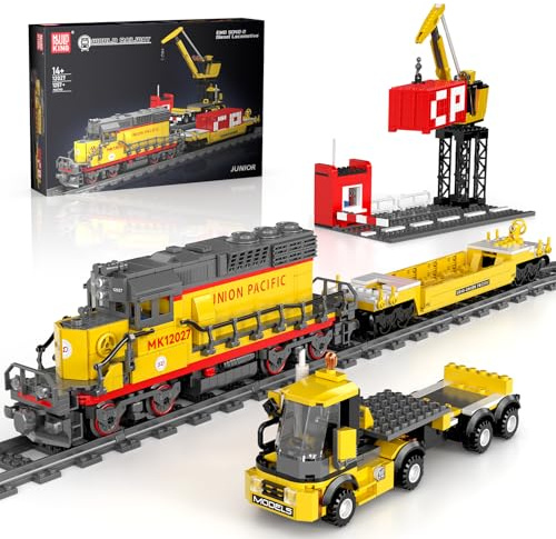 Mould King 12027 Technic Tren Modelo Bloques de construcción Ferrocarril eléctrico Pinza Bloques de App teledirigido con rieles construcción Juguete Regalo para Adultos y Adolescentes(1170 Piezas)