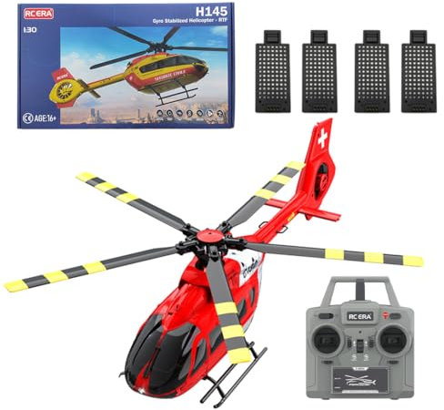 NULA C190 RC Hubschrauber Spielzeug für Erwachsene, 2,4 G 1/30 Maßstab 6CH 6-Achsen-Gyro Ferngesteuertes Militär Helikopter Flugzeug mit Höhenhaltung/optische Flusspositionierung– RTF