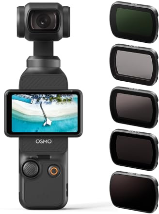 ND Filter Set for DJI OSMO Pocket 3, High-Definition Waterproof Anti-Fog Universal for OSMO Pocket 3 Accessories 4K Video Ready (ND16/64/256/1000 + CPL)