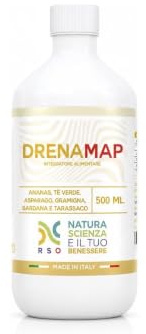 Drenamap drenante liquido 500 ml gusto Ananas | Favorisce il drenaggio dei liquidi corporei