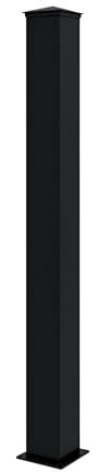 AMA Aluminium Single Black Latching Gate Post 100mm Sq x 2400mm Long