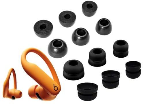 A-Focus Powerbeats Pro 2 Ohrstöpsel-Set, Doppelflansch, Memory-Schaum, weiche und Bequeme Ersatz-Ohrstöpsel, kompatibel mit Powerbeats Pro 2nd Black, 214523 L/M/S