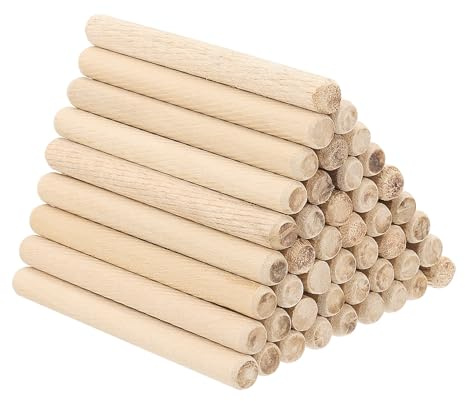 PATIKIL 90 stycken 10 x 100 mm set med träpluggar, räfflade trästift, träpennor, pluggset, räfflade träpennor, pluggar, trä med fasade spår för snickeri, möbler, dörr, konsthantverk, projekt