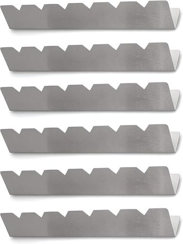 Wzzy Gurden Juego de 6 brochetas de Acero Inoxidable con 6 Muescas, Compatible con Madera, bambú, Metal Redondo, Pinchos Planos para Barbacoa, Accesorios para Barbacoa