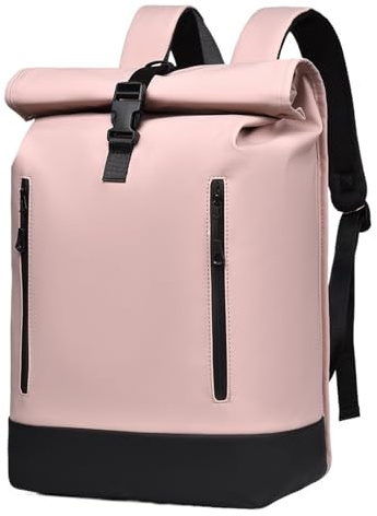 Expanderbar reseryggsäck for män, stor kapacitet, 15,6” laptopväska, vandringsryggsäck, cykling, dagsryggsäck(Pink)