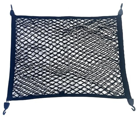 Kofferraumnetz für BMW iX (I20 2021-2025 2026),80x60cm Doppellagig Elastisch Gepäcknetz Mit 4 Haken Nylon Aufbewahrung Tasche Auto Zubehör Schwarz