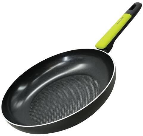 Fackelmann Padella Antiaderente Ø28 cm in Alluminio Riciclato PFAS FREE per una cottura sana, Padella per Induzione con Fondo Nido d’Ape, Manico Soft Touch, Linea Oliva