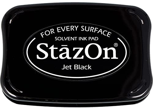 Tsukineko Stazon Unbekannt Stazon 252619 Stempelkissen Schwarz-Jet Black, 9.5 x 6.5 x 1.6 cm