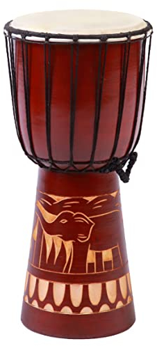 40cm Große Djembe Trommel Bongo Drum Elefant Braun Fair Trade Top Klang