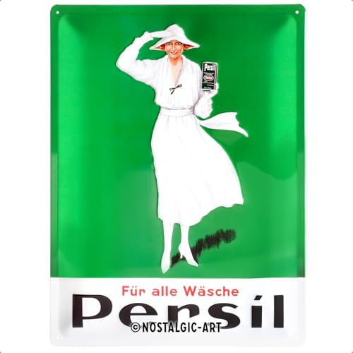 Nostalgic-Art Cartel de Chapa Retro Persil – Weiße Dame – Idea de Regalo para los Aficionados a la Nostalgia, metálico, Diseño Vintage, 30 x 40 cm