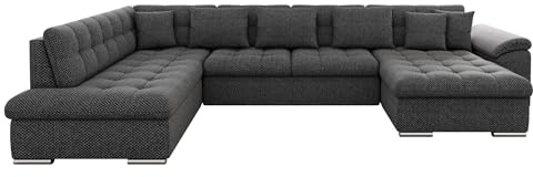 Mirjan24 Eckcouch Ecksofa Niko, Design Sofa Couch mit Schlaffunktion U-Sofa Große Farbauswahl Wohnlandschaft (Ecksofa Rechts, Majorka 03)